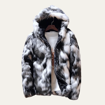 Warm Men's Faux Fur Hooded Parka Coat