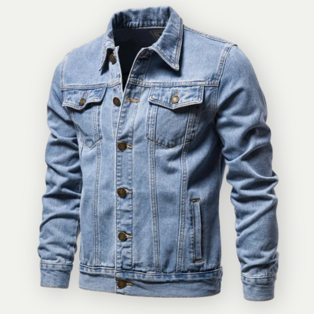 Casual Blue Jeans Trucker Jacket for Men