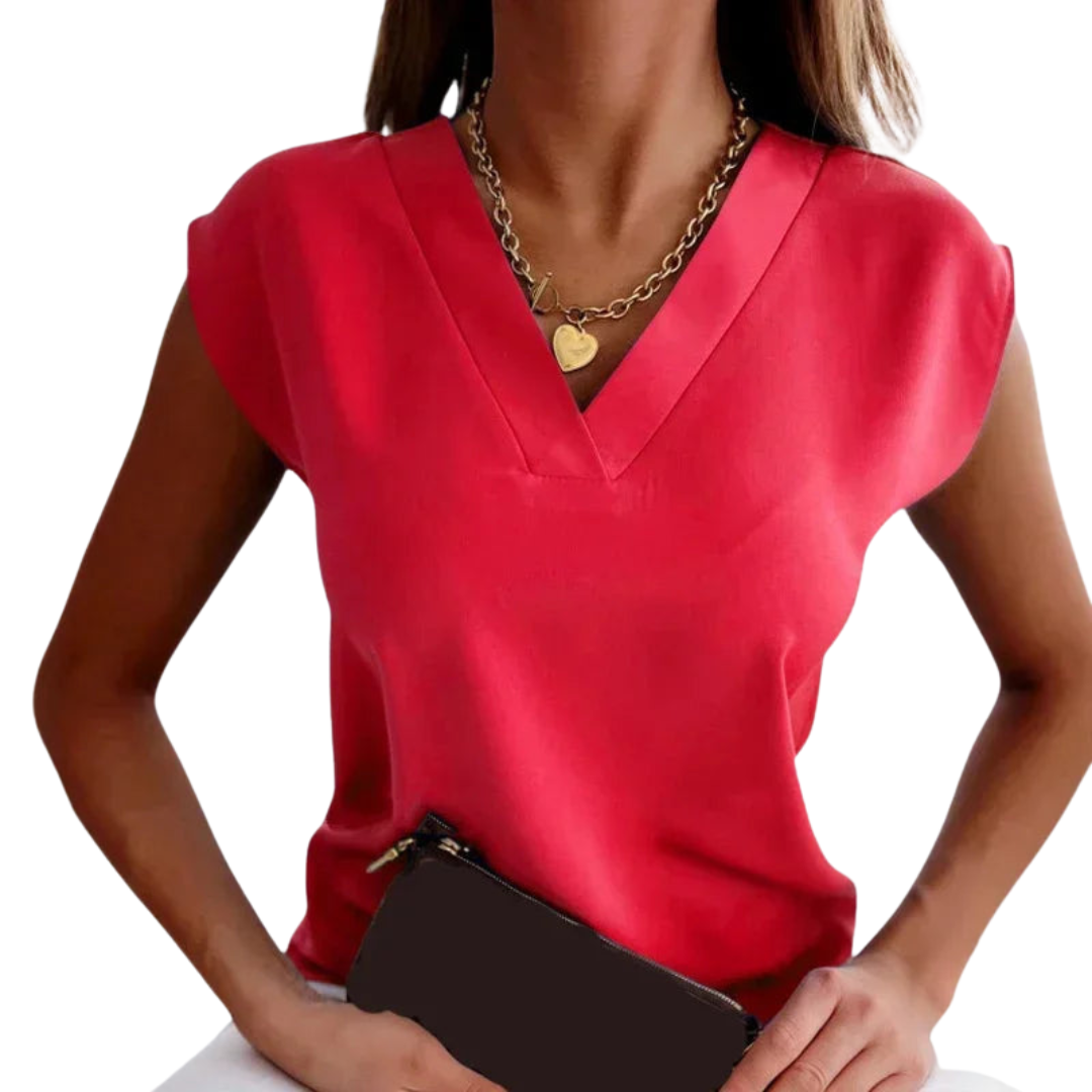 Breathable Casual V-Neck Top for Women