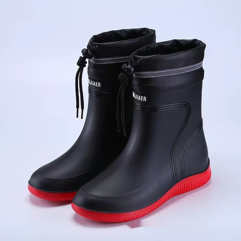 Warming fleece rubber boots for women and men