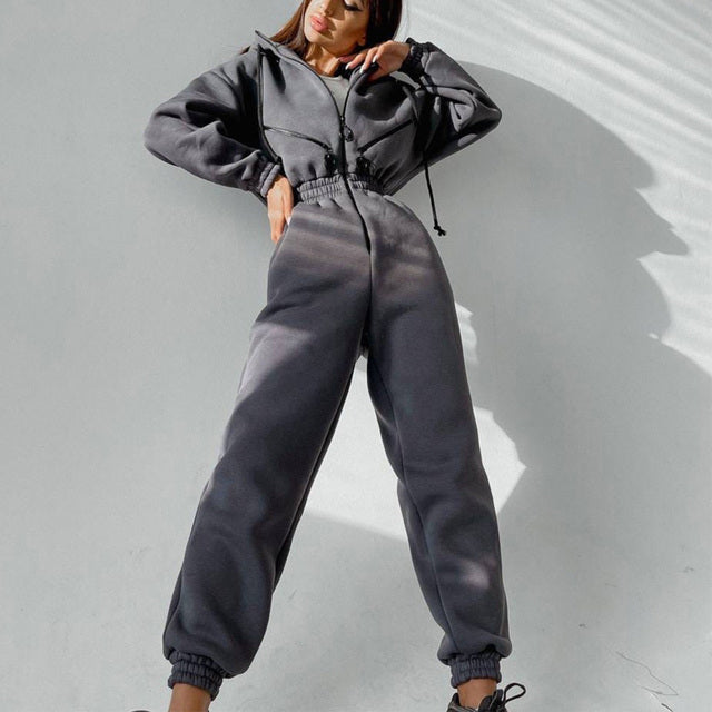 Women's Hoodie Two-Piece Set for Everyday and Leisure