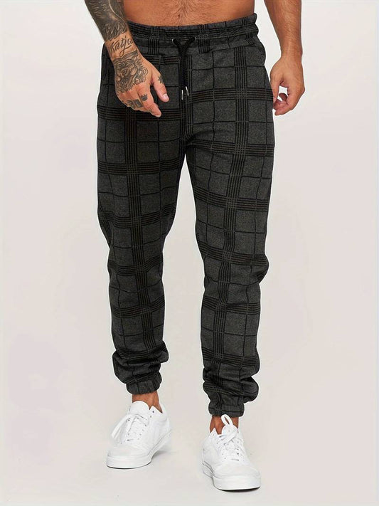 Casual Checked Slim Fit Mens Jogging Pants - Olytrend
