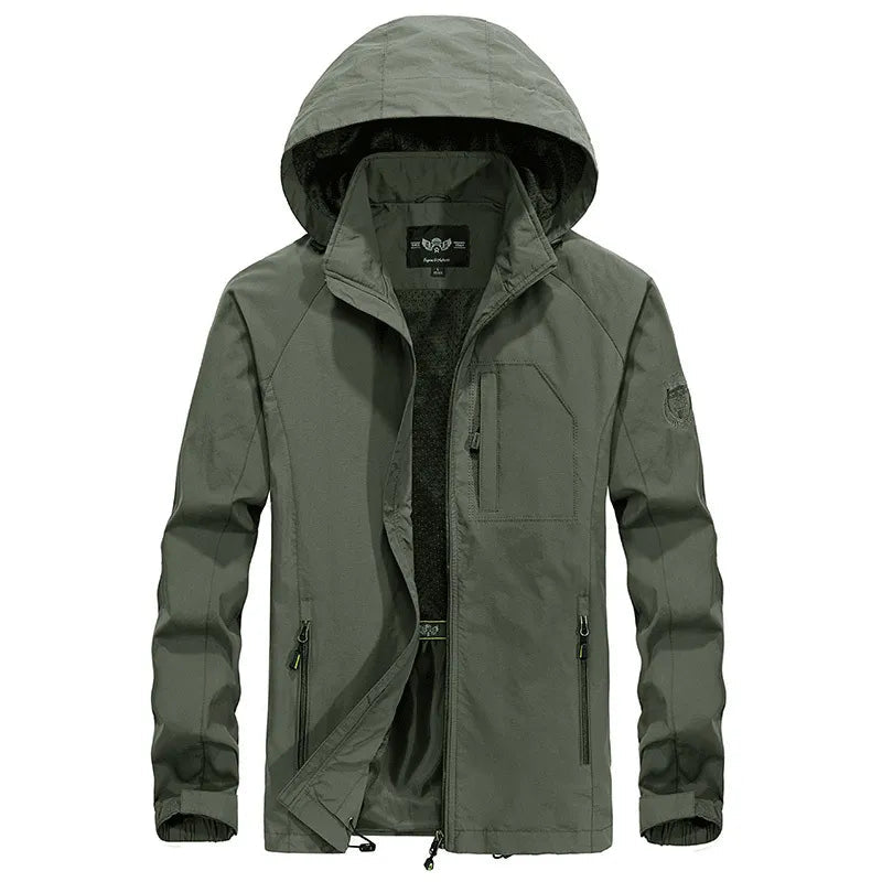 Waterproof Hiking Jacket with Removable Hood - Olytrend
