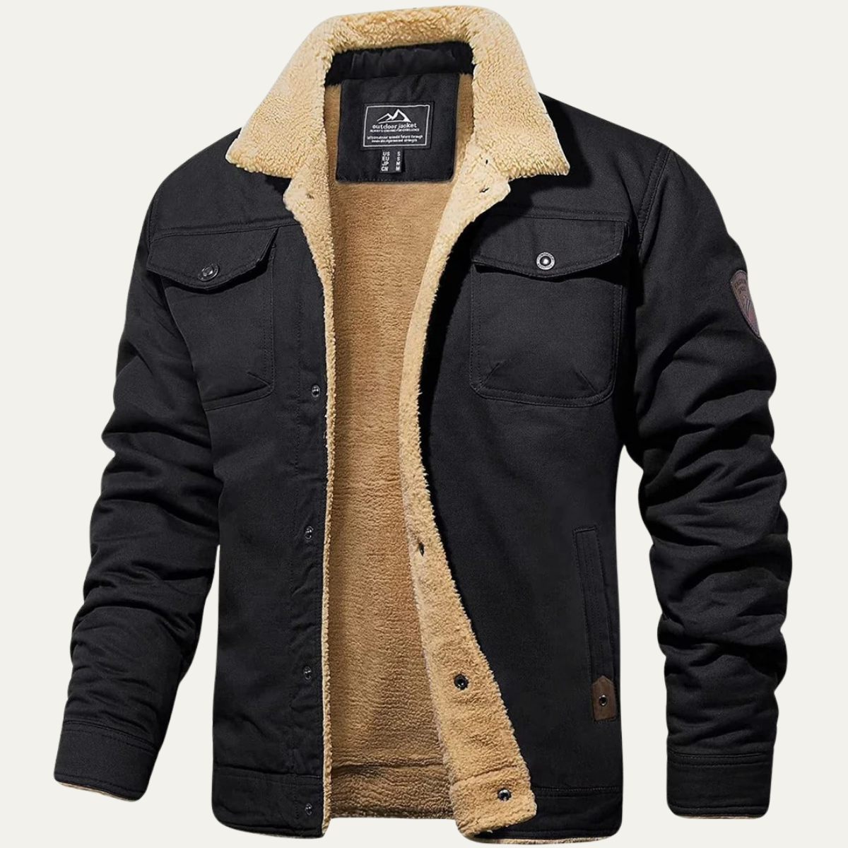 Warm Waterproof Men's Fleece Lined Winter Jacket