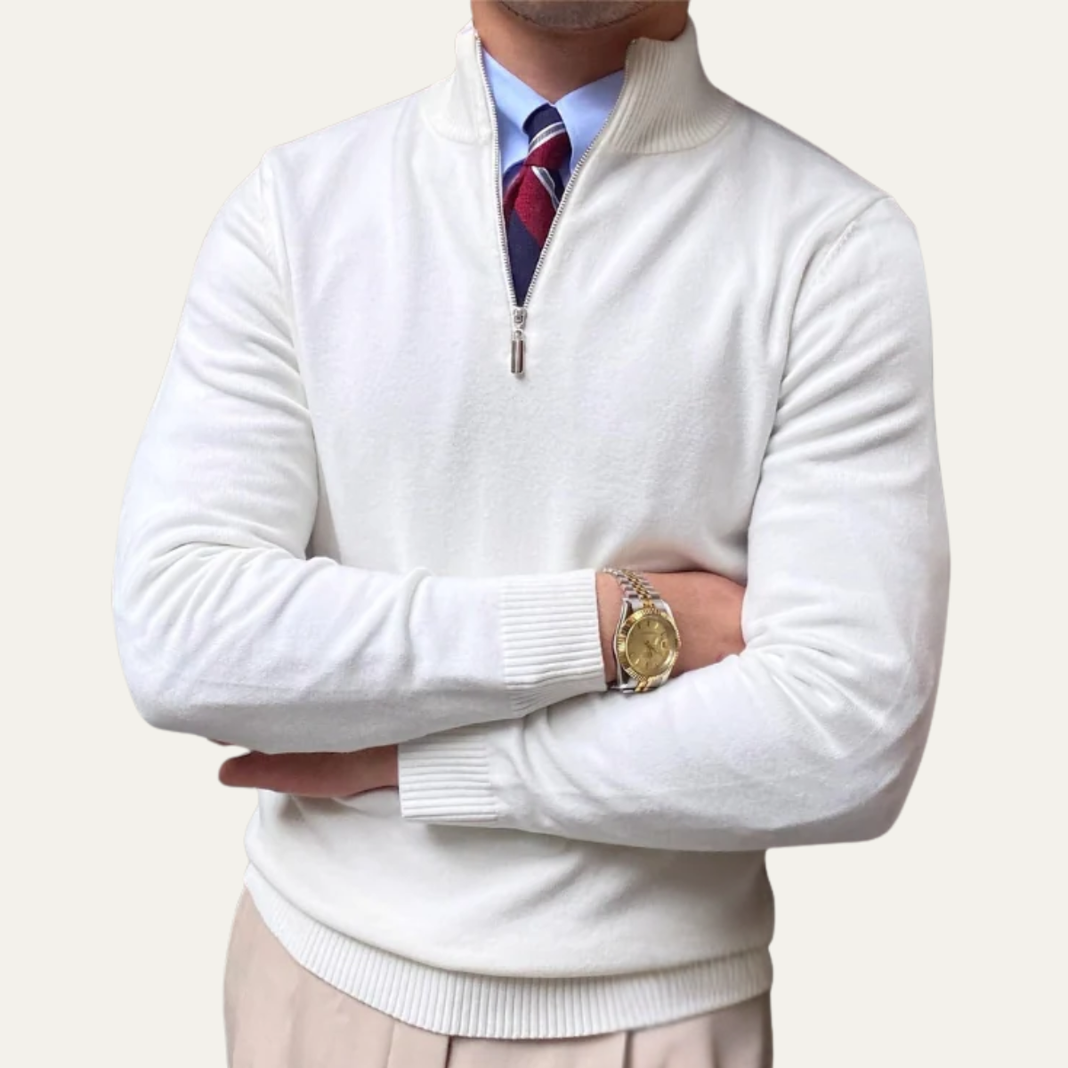 Warm Classic Men's Cashmere Half Zip Sweater