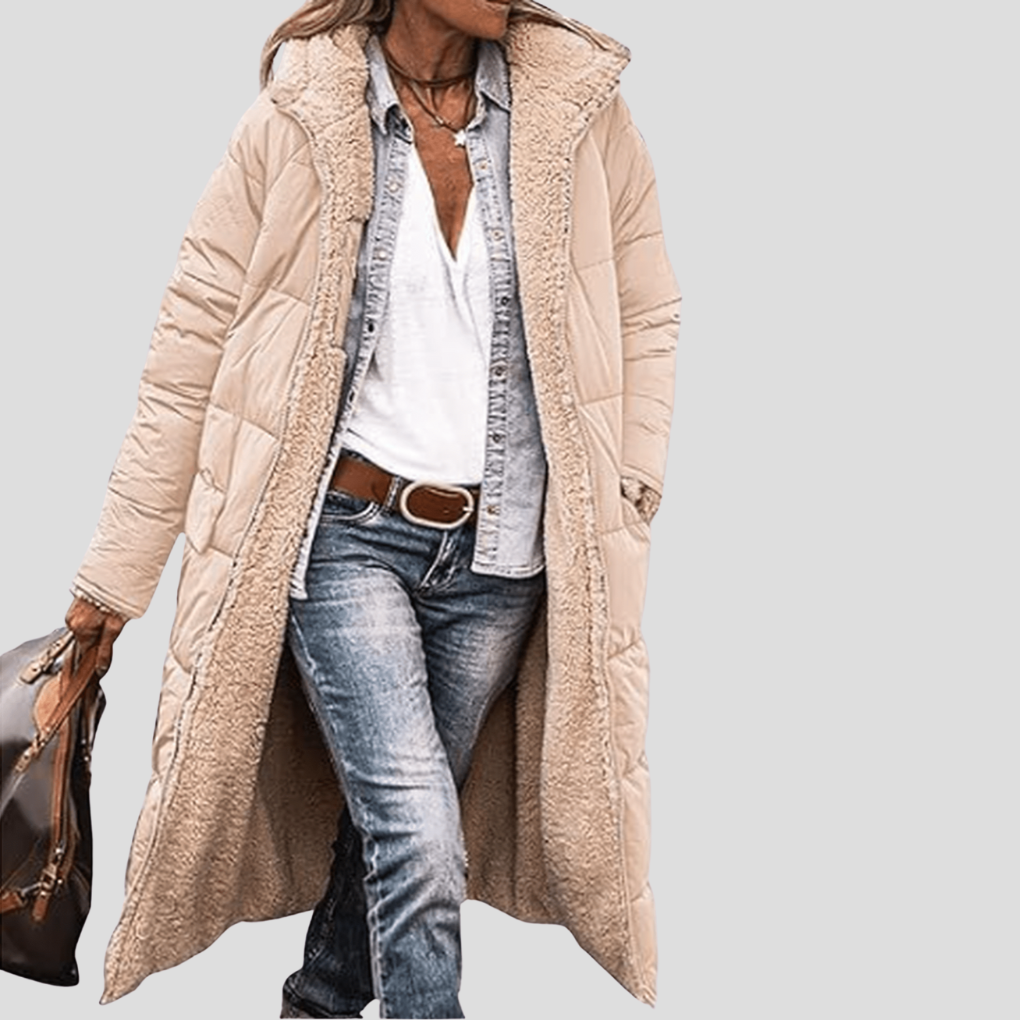 Warm Women's Parka Coat - Hooded Faux Fur Lined