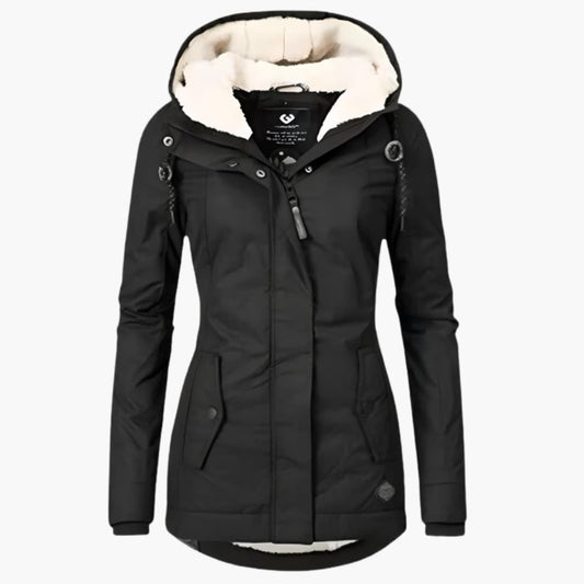 Warm Waterproof Ladies Parka Coat with Hood - Olytrend