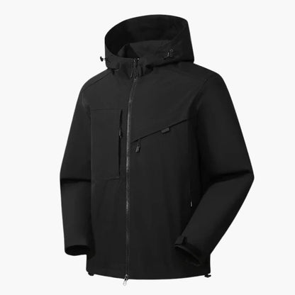 Waterproof Men's Snow Jacket with Hood and Pockets - Olytrend
