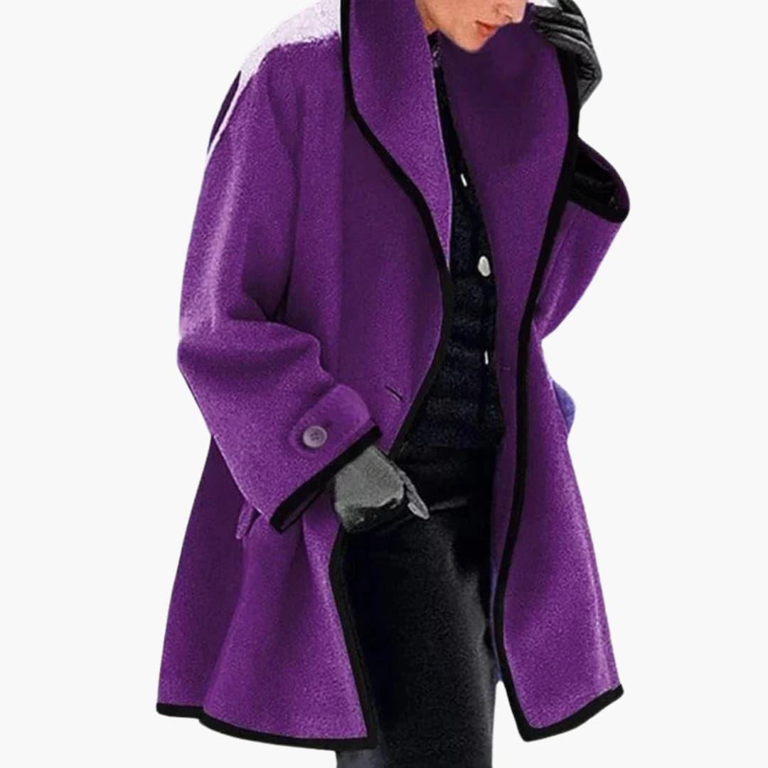 Warm Women's Parka with Faux Fur Hood and Contrast Details