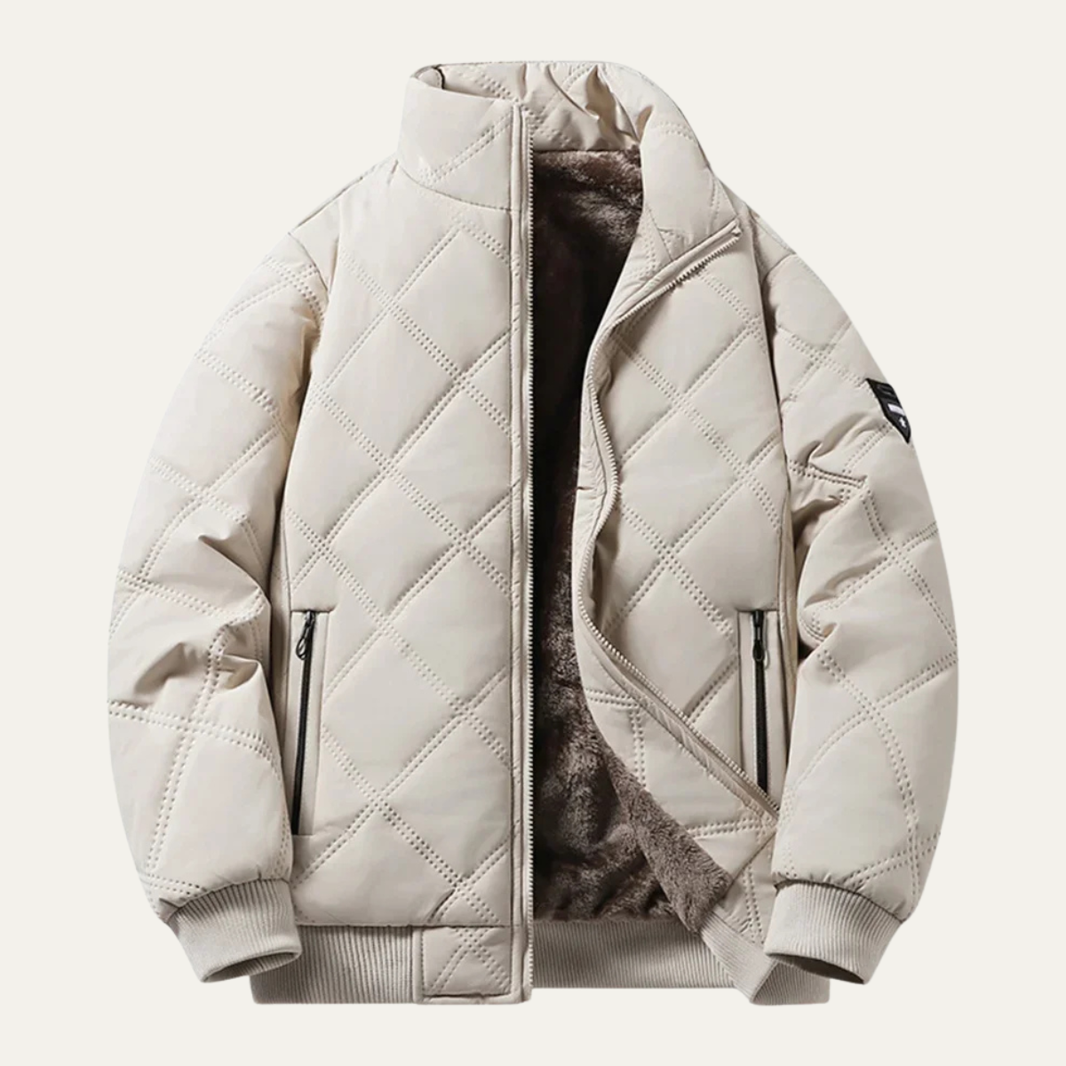 Warm Waterproof Men's Padded Jacket with Fleece Inside