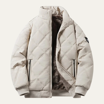 Warm Waterproof Men's Padded Jacket with Fleece Inside
