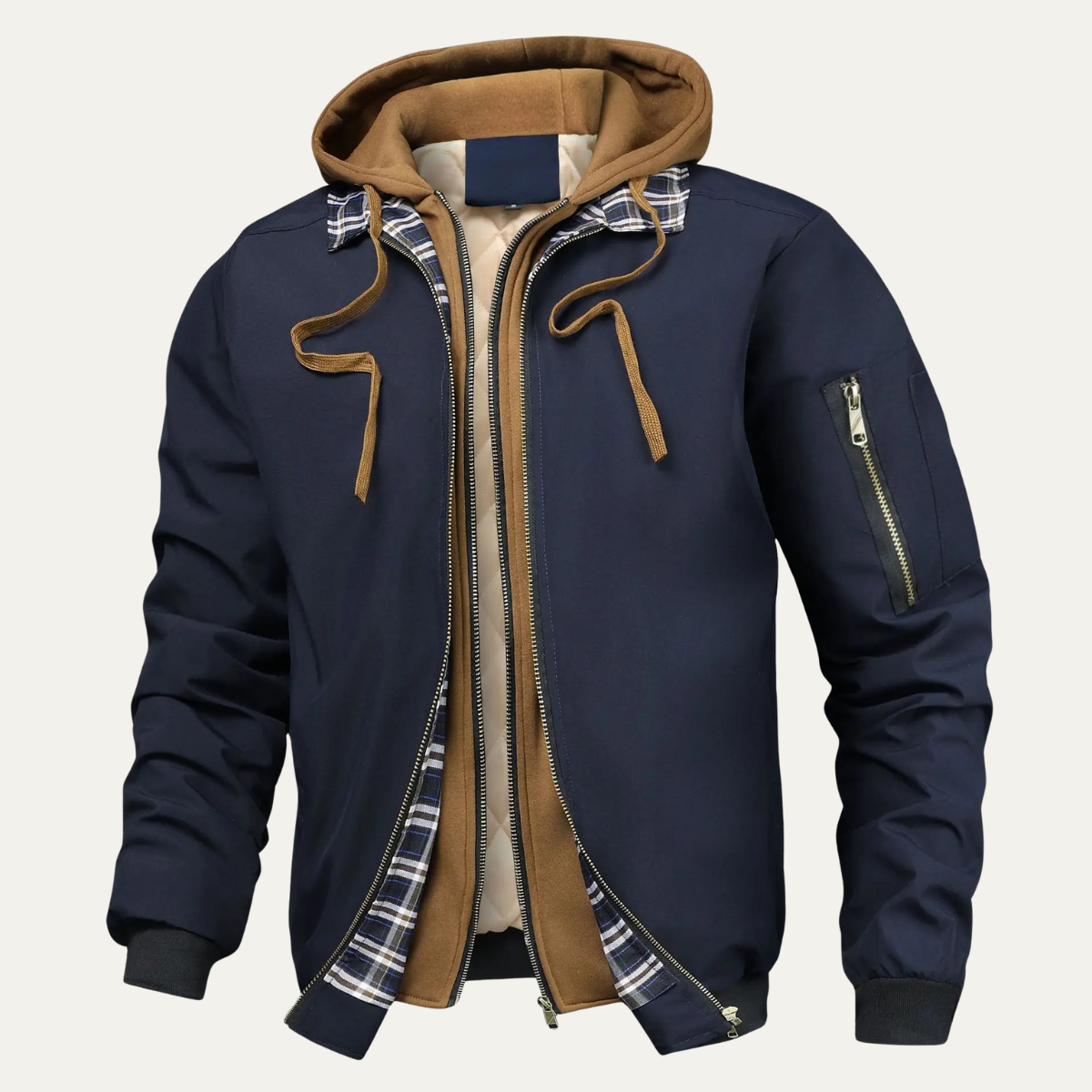 Waterproof Mens Hooded Bomber Coat