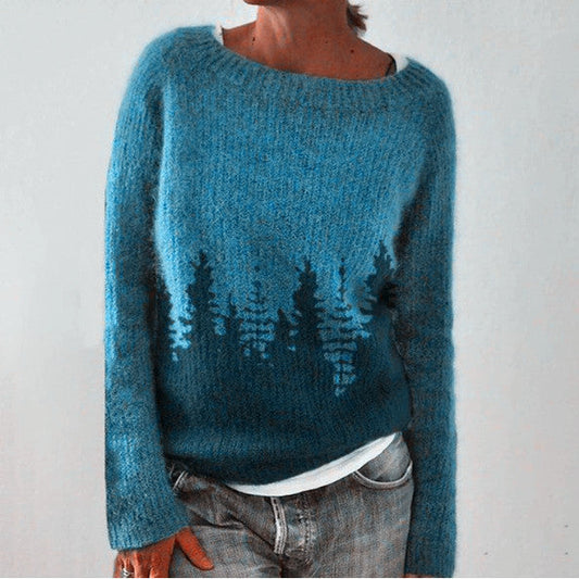 Women's sweater with print | Crew neckline