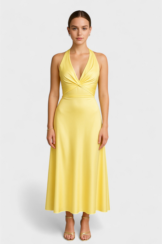 Women’s Twist-Front Halter Dress | Maxi