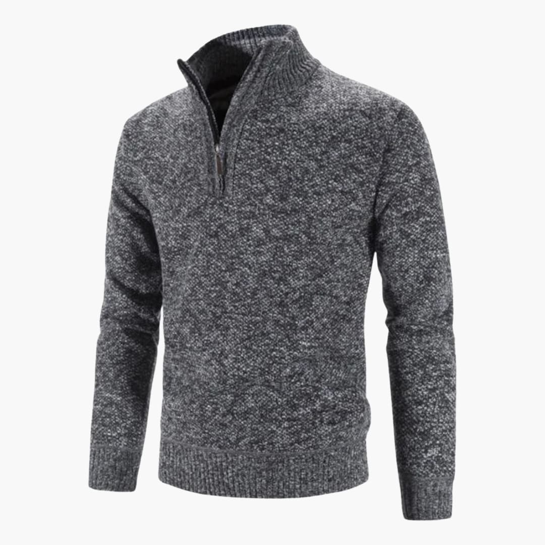 Warm Textured Men's Half Zip Sweater