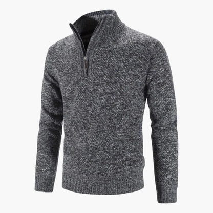 Warm Textured Men's Half Zip Sweater