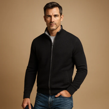 Warm Crew Neck Knitted Men's Cardigan Sweater