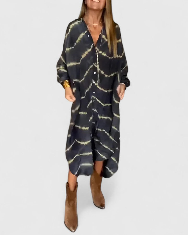Chic Bohemian Stripe Maxi Dress