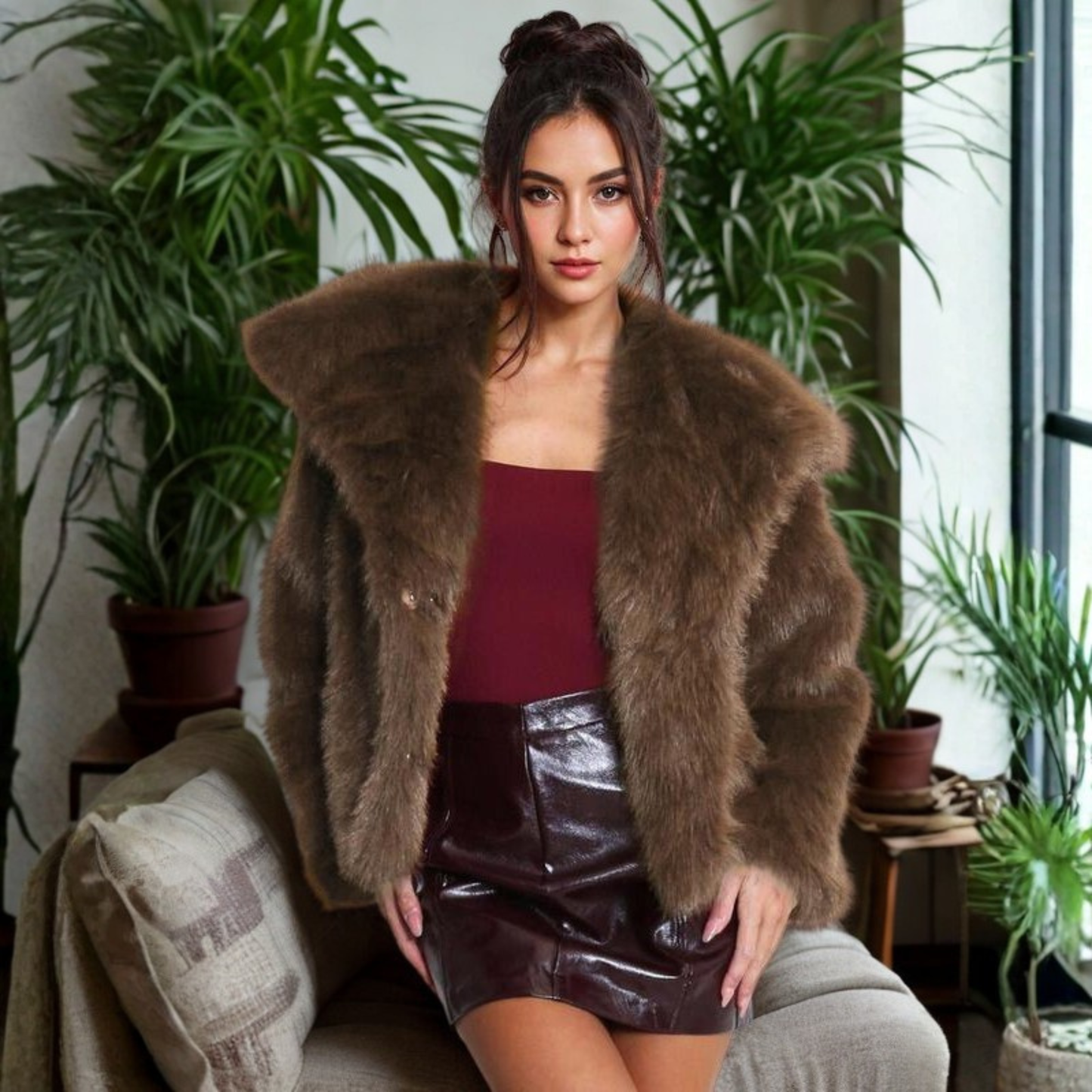 Warm Fuzzy Long Sleeve Winter Coat