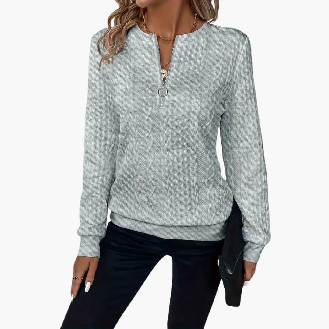 Women's Cable Knit Zip Up Sweater