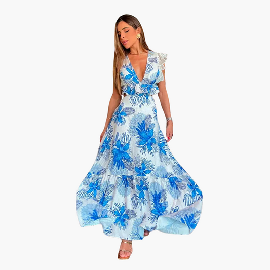 Beautiful Floral Long Dress - Olytrend