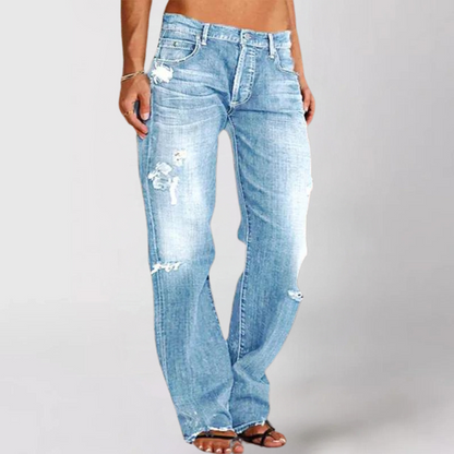 Women's wide-leg denim jeans