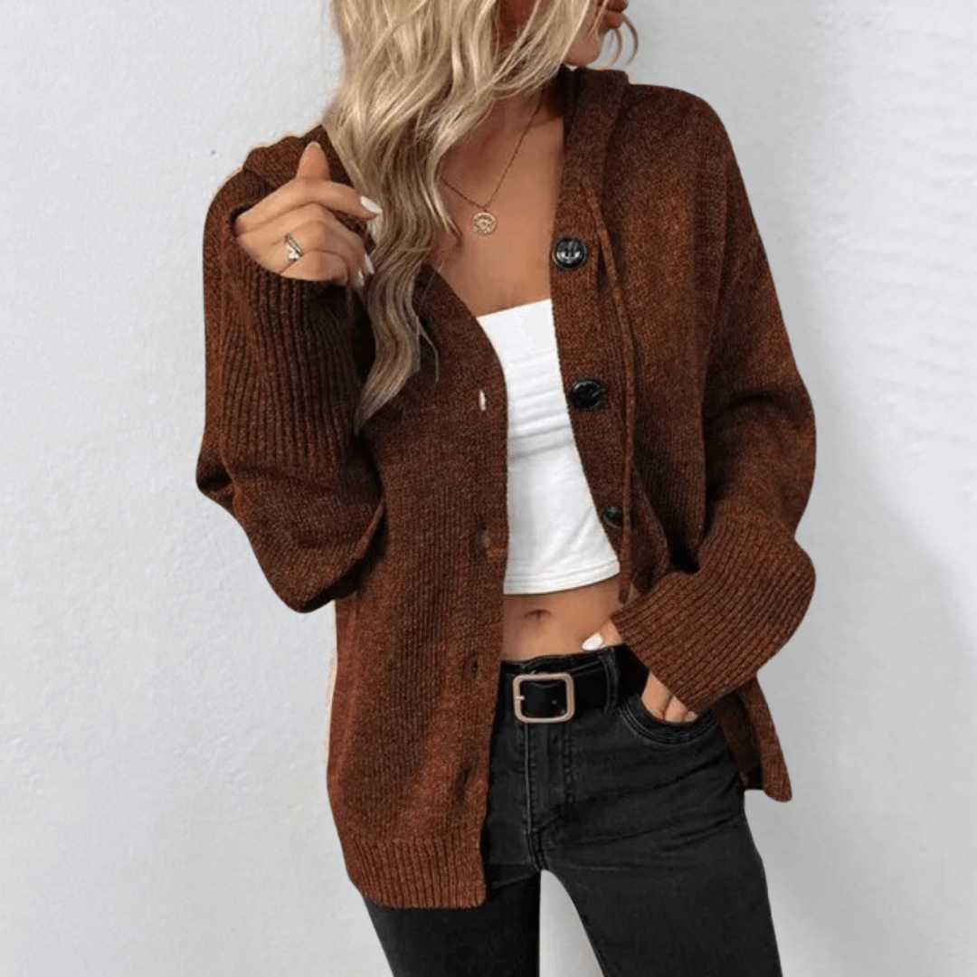 Brittan | Warm knitted jacket for women | down button