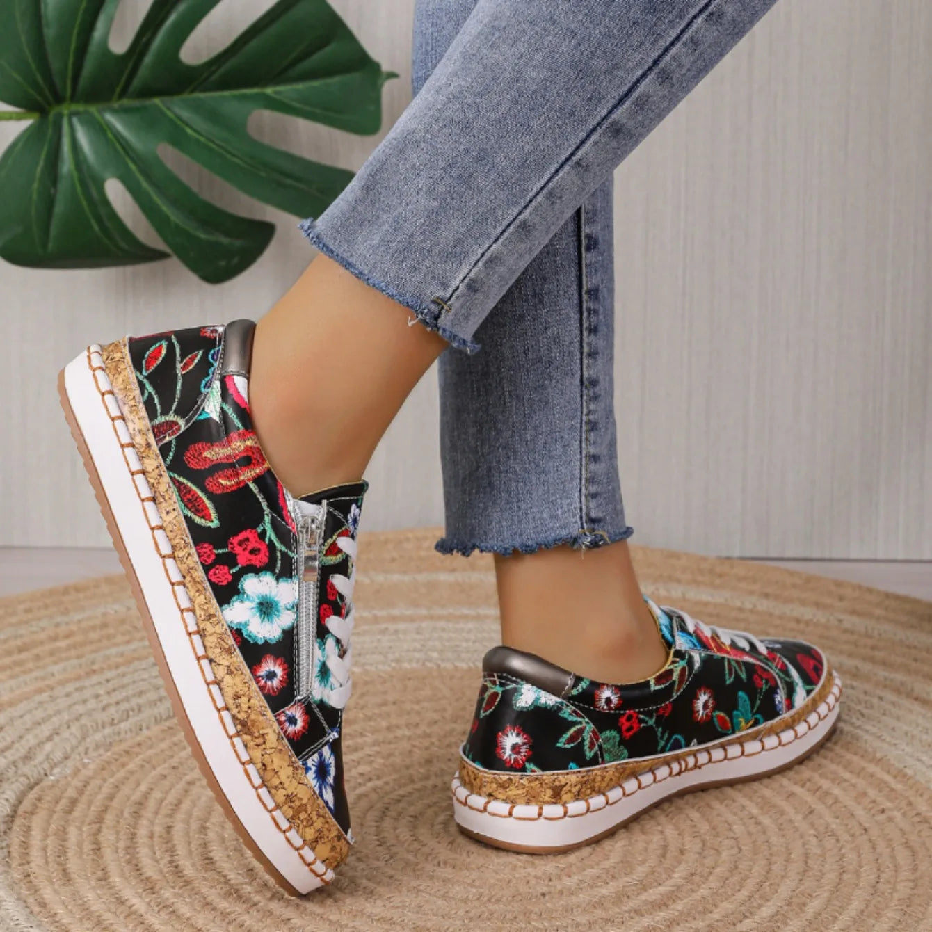 Beautiful Blossom Tie Ankle Shoes for Women