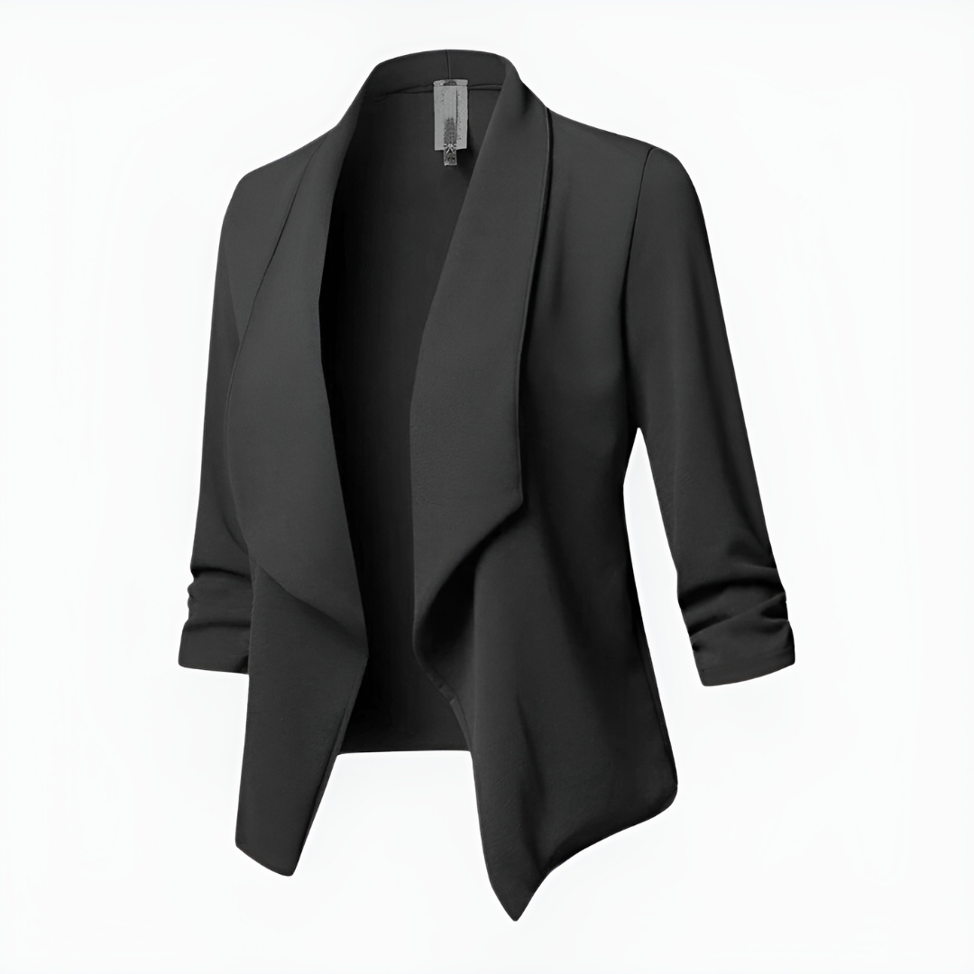 Women's Cropped Open Front Blazer | Long Sleeves