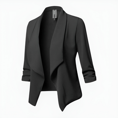 Women's Cropped Open Front Blazer | Long Sleeves
