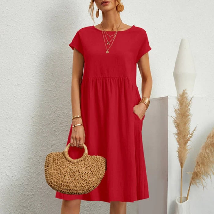 Women's Hannah Cotton Dress, Round Neck