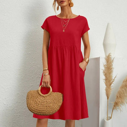 Women's Hannah Cotton Dress, Round Neck