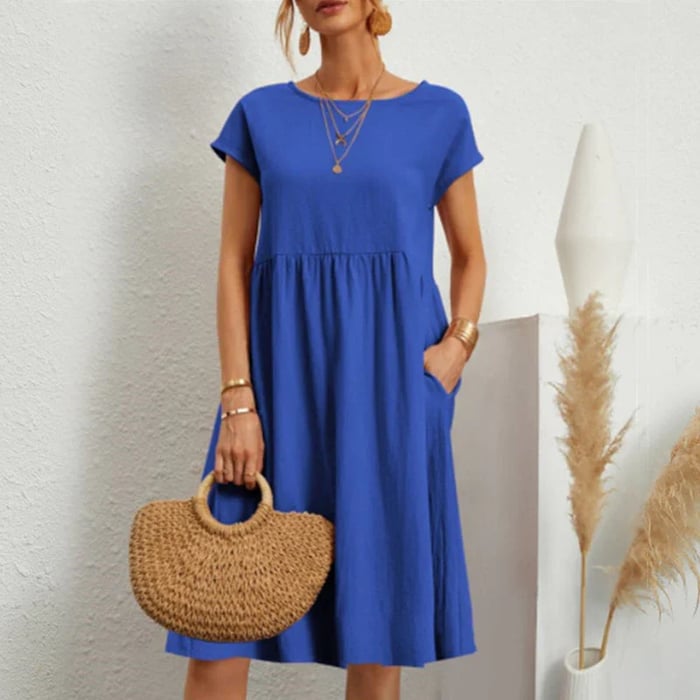 Women's Hannah Cotton Dress, Round Neck