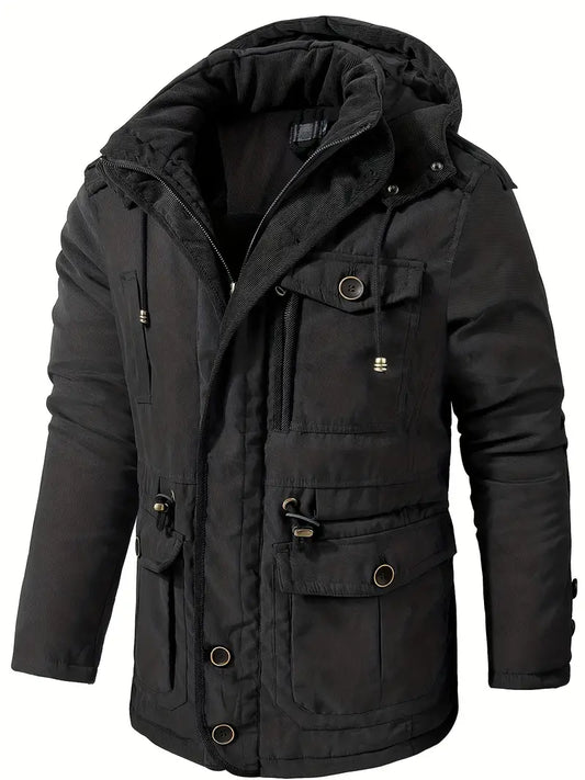 Bradley - Men's Warm Waterproof Winter Jacket with Fleece Lining