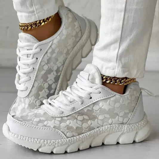 Airy Star Design Tie Up Women's Shoes - Olytrend