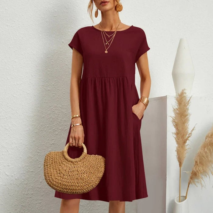 Women's Hannah Cotton Dress, Round Neck