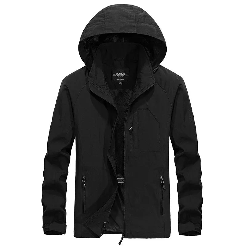 Waterproof Hiking Jacket with Removable Hood
