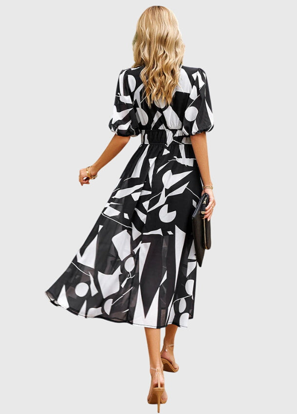 Chic Floral Knee Length Dress