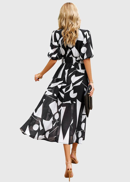 Chic Floral Knee Length Dress