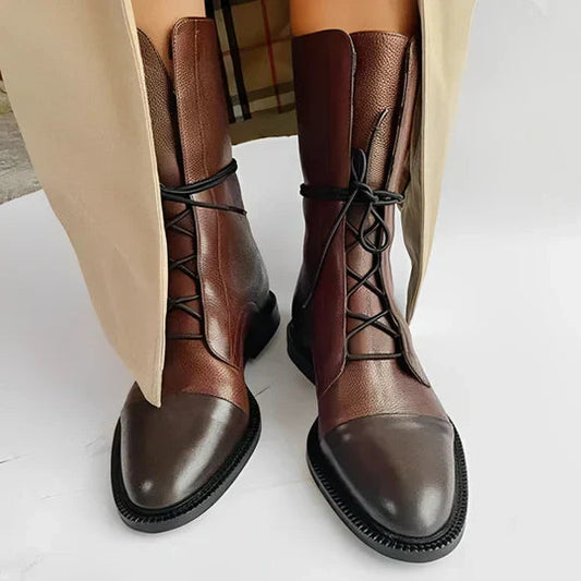 Warda | Modern and Comfortable Mid-Calf Lace-Up Boots