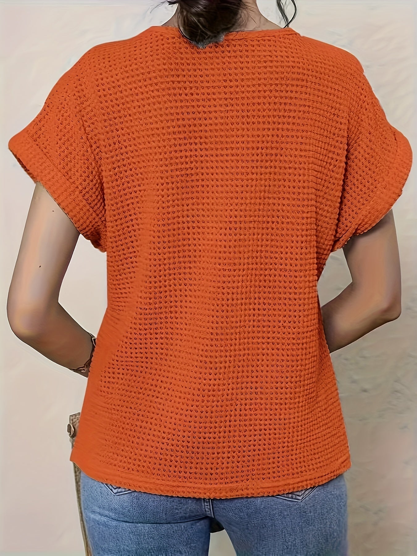 Women's Lace Trimmed Round Neck Top