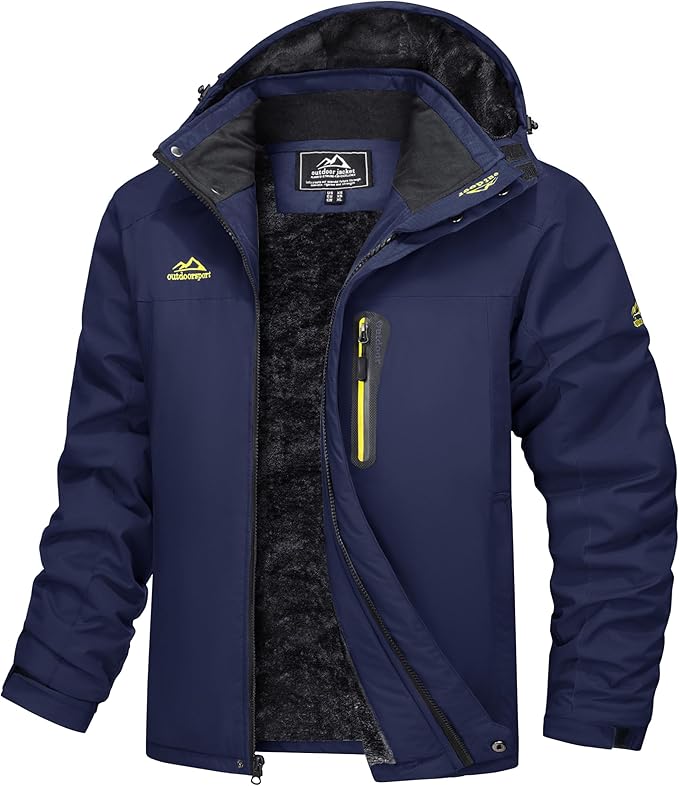 Waterproof and windproof parka with fleece lining and hood - Outdoor jacket