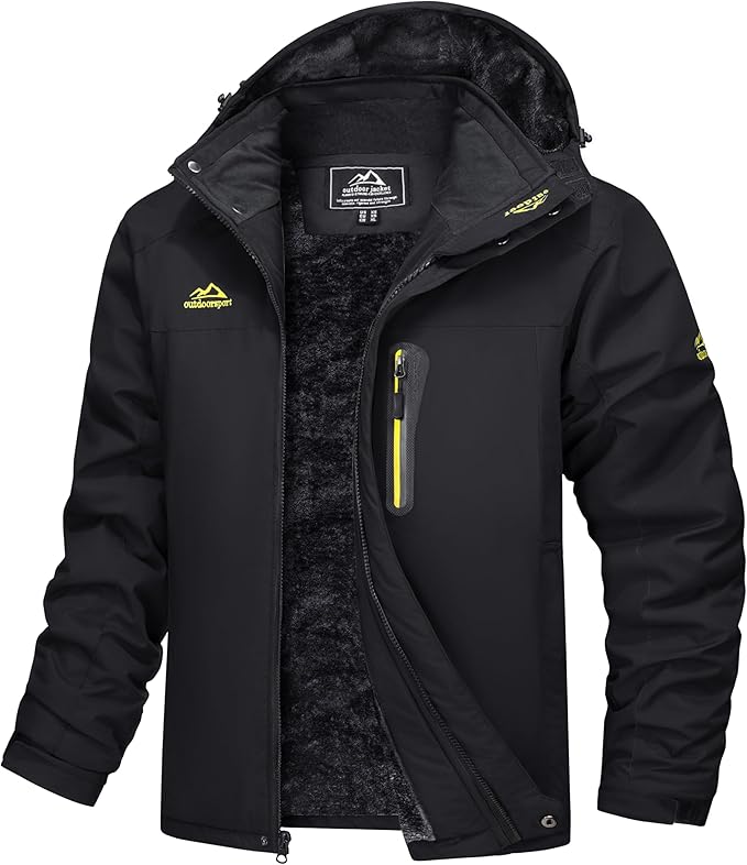 Waterproof and windproof parka with fleece lining and hood - Outdoor jacket