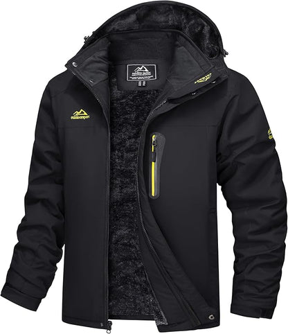 Waterproof and windproof parka with fleece lining and hood - Outdoor jacket