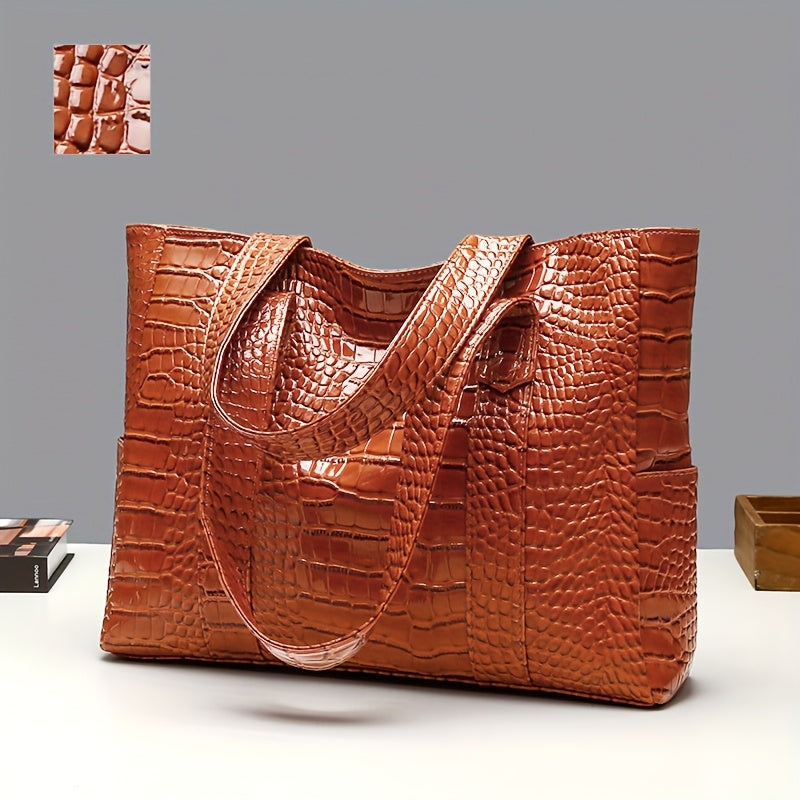 Women's Large Shoulder Bag | Embossed Tote