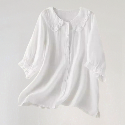 Yunaïa | Elegant Shirt – Ruffled Collar and Romantic Spirit