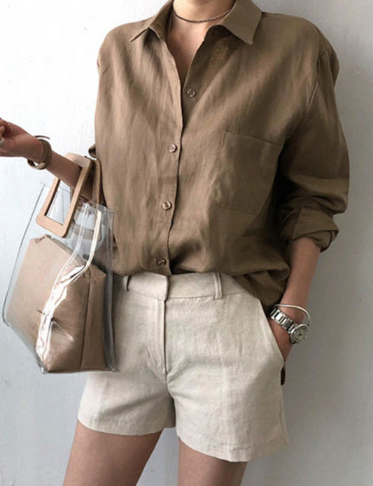 Beatrix | Elegant leisure blouse made of linen for women