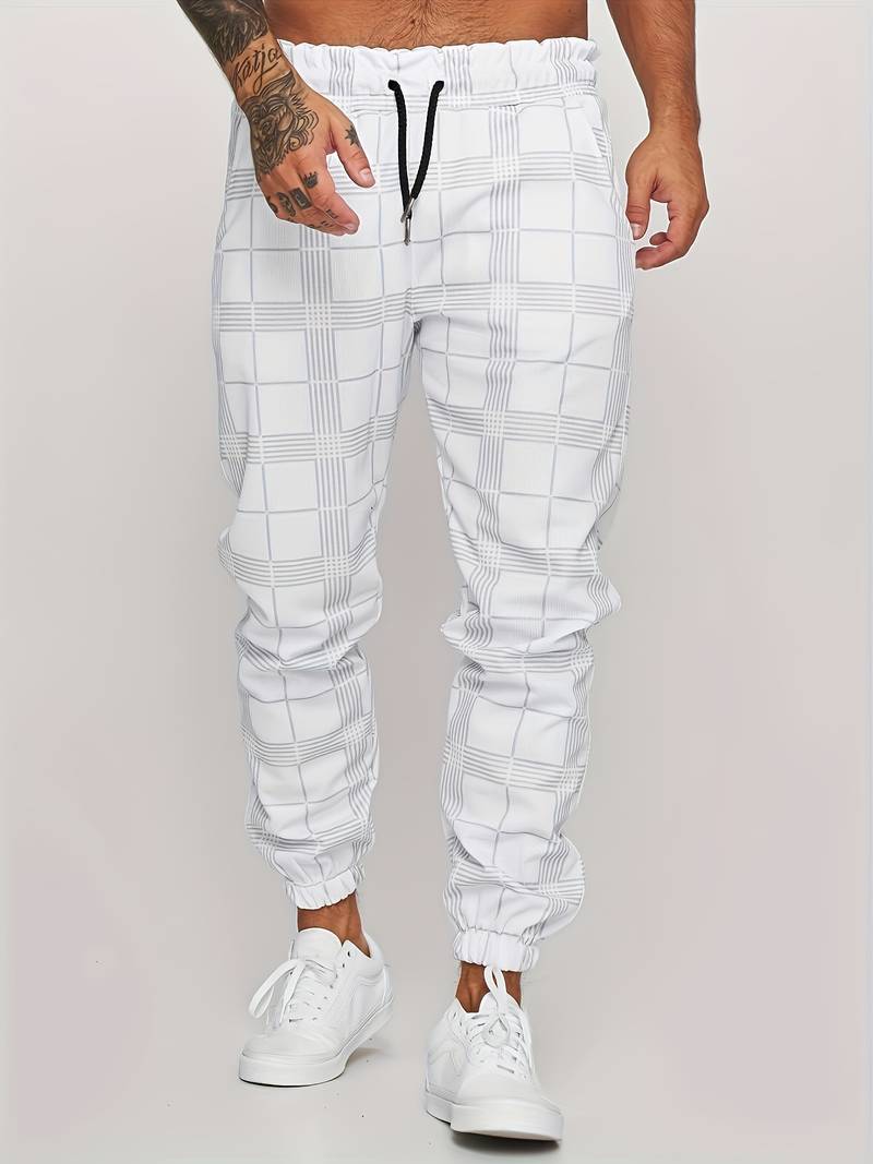 Casual Checked Slim Fit Mens Jogging Pants