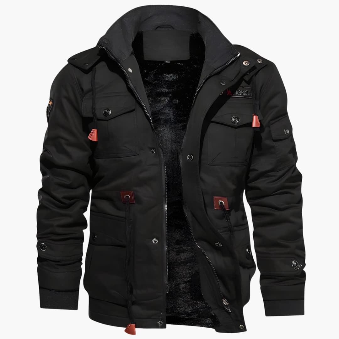 Waterproof Parka Jacket with Hood and Extra Pockets