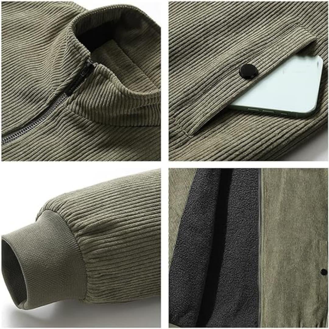Warm Ribbed Winter Coat for Men